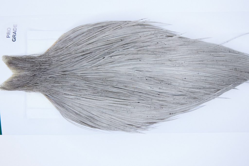 1203 Hebert Dry Fly Hackle, Pro Grade Rooster Cape Light Grey Dun Ties Sizes 10-20