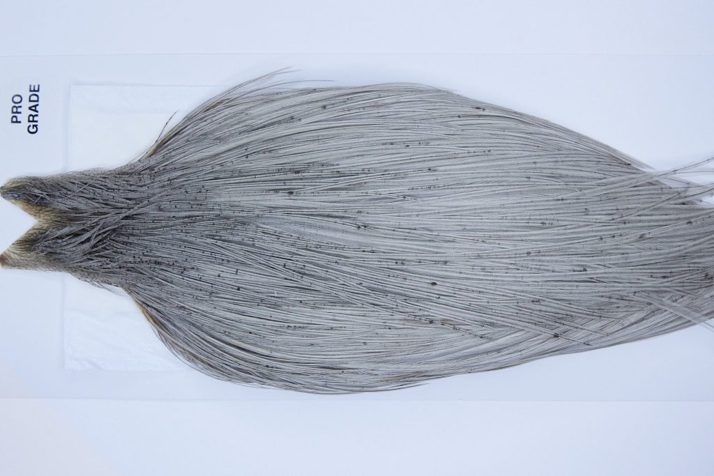 1212 Hebert Dry Fly Hackle, Pro Grade Rooster Cape Light Grey Dun Ties Sizes 10-22
