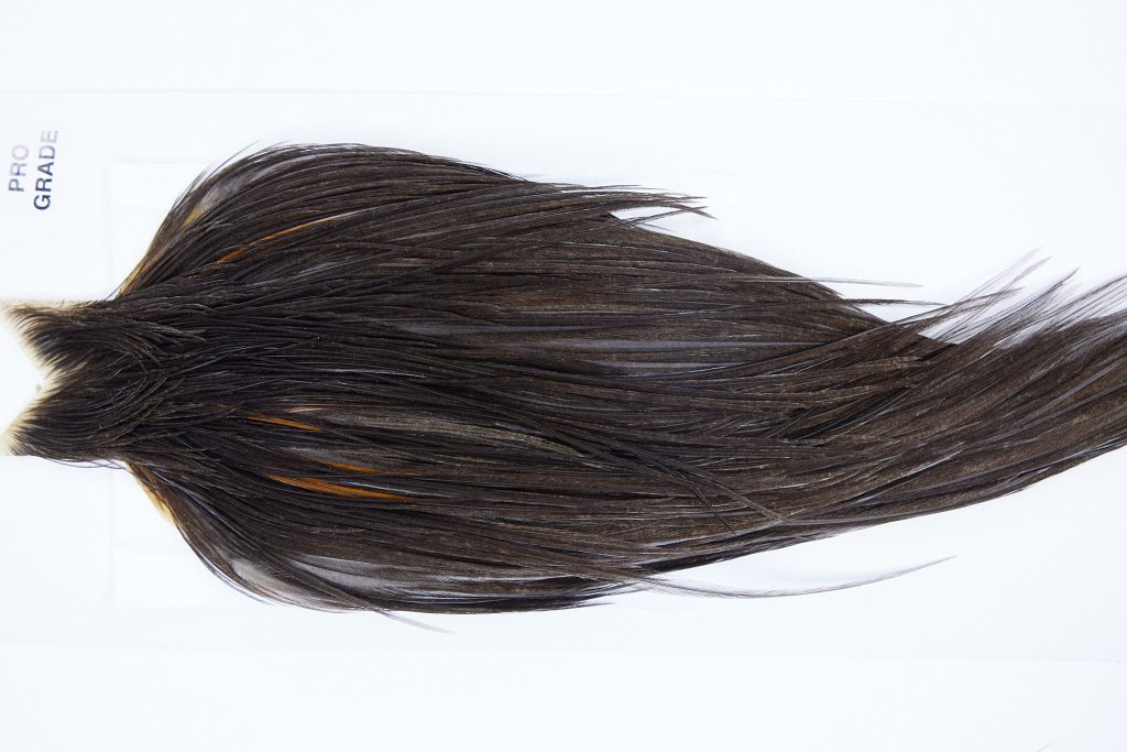 1219 Hebert Dry Fly Hackle, Pro Grade Rooster Cape Black Ties Sizes 12-22