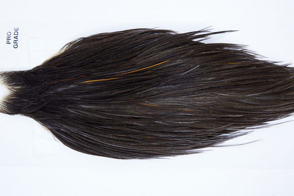 1220 Hebert Dry Fly Hackle, Pro Grade Rooster Cape Black Ties Sizes 10-24