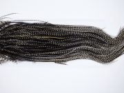 1306 Hebert Dry Fly Hackle, Gold Grade Rooster Saddle Grizzly Variant Ties Sizes 14-16