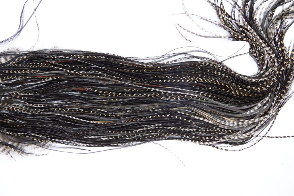 1330 Hebert Dry Fly Hackle, Silver Grade 12-14 Grizzly Variant Ties Sizes 12-14