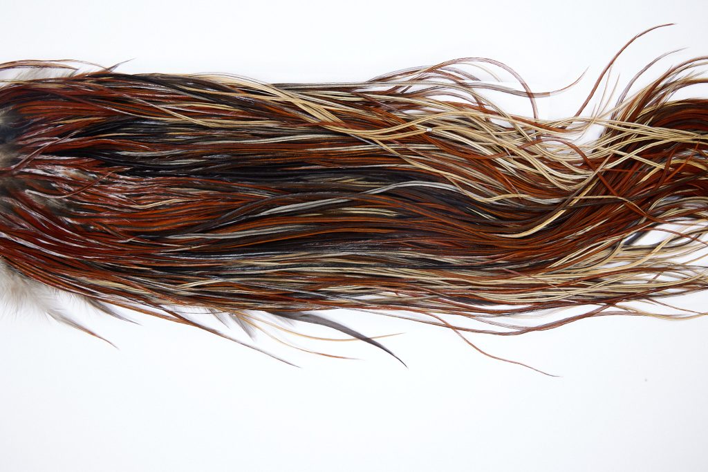 1335 Hebert Dry Fly Hackle, Silver Grade Rooster Saddle Furnace Ties Sizes 16-18