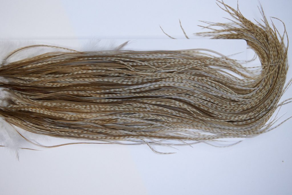 1353 Hebert Dry Fly Hackle, Bronze Grade Rooster Saddle Variant Ties Sizes 14-16