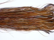 1376 Hebert Dry Fly Hackle, Bronze Grade Rooster Saddle Medium Brown Ties Sizes 14-16