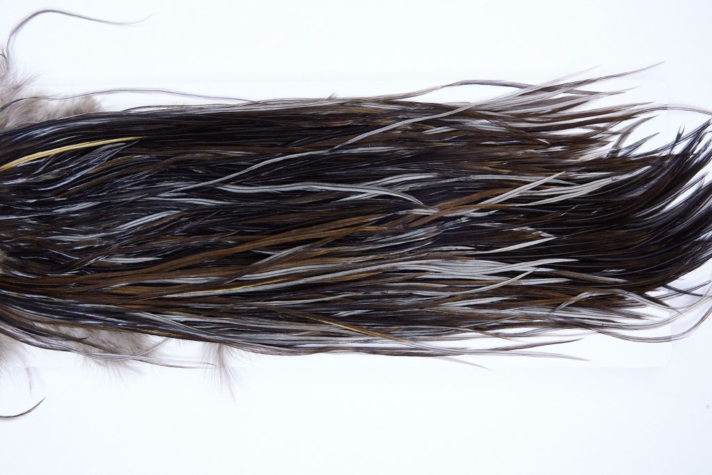 1387 Hebert Dry Fly Hackle, Pro Grade 12-14 Dark Brown Dun Ties Sizes 12-14