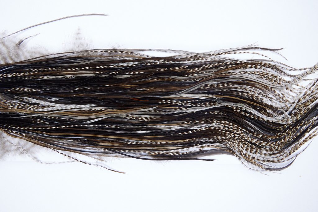 1397 Hebert Dry Fly Hackle, Pro Grade 12-14 Dun Grizzly Ties Sizes 12-14