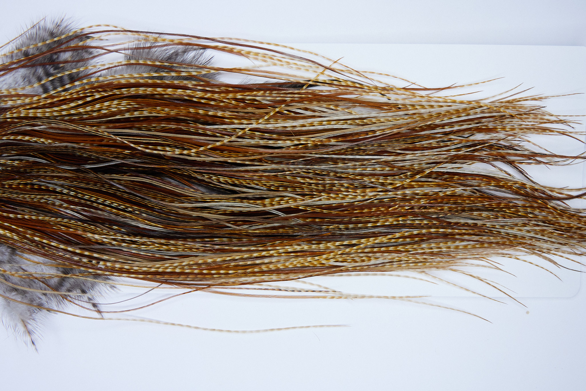 1680 Whiting Dry Fly Hackle, Pro Grade Midge Saddle Dark Barred Ginger Ties Sizes 18-20