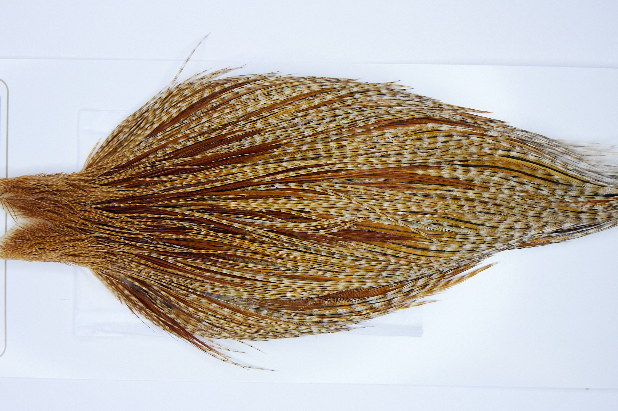 1754 Heritage Dry Fly Hackle, 2 Grade Rooster Cape Barred Ginger Ties Size 10-24