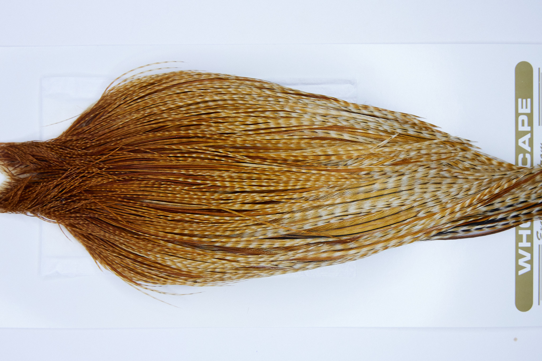 1756 Heritage Dry Fly Hackle, 2 Grade Rooster Cape Barred Ginger Ties Size 10-22