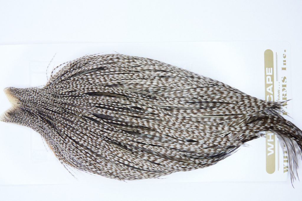 1763 Heritage Dry Fly Hackle, 2 Grade Rooster Cape Dun Grizzly Ties Size 10-22