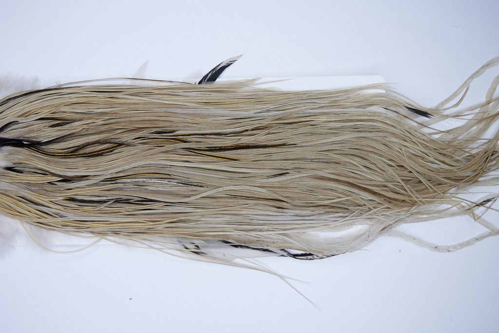 1783 Heritage Dry Fly Hackle, 1 Grade Rooster Saddle Heritage Dry Fly Hackle, Dun Ties Size 14-16