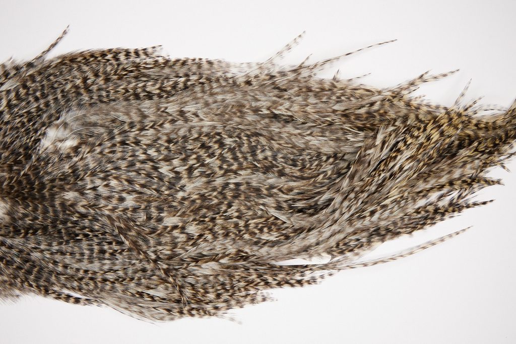 2557 Coq De Leon Dry Fly Hackle,  Rooster Saddle Grizzly