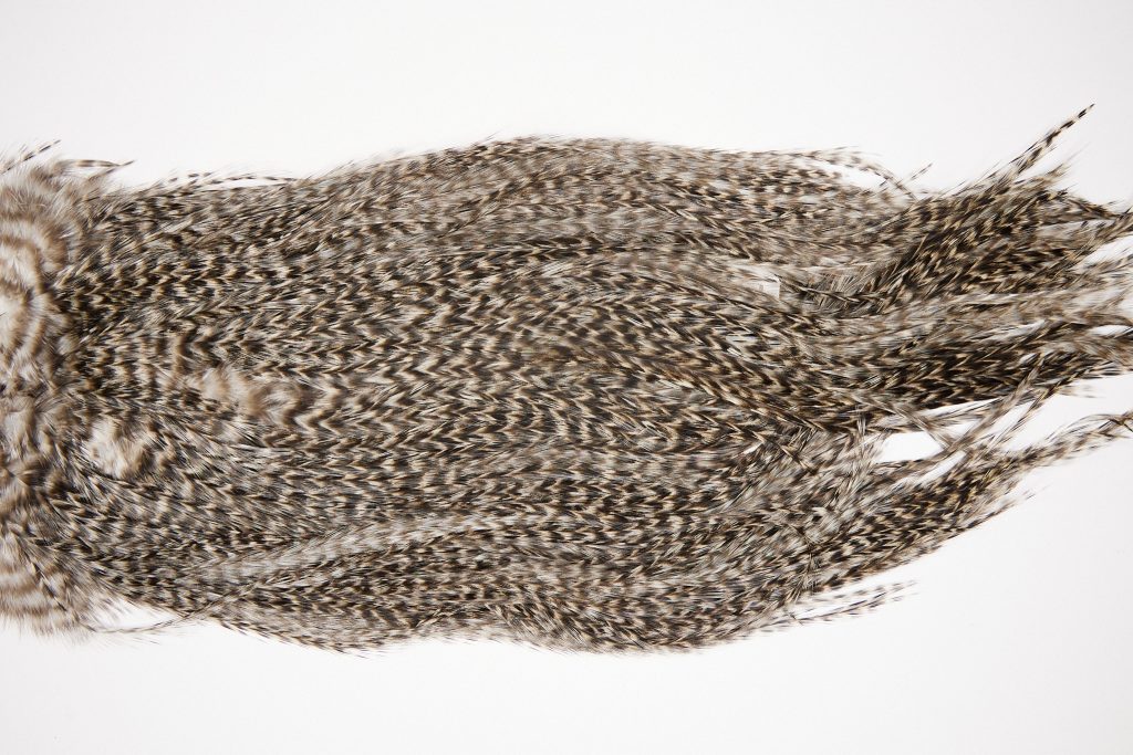 2561 Coq De Leon Dry Fly Hackle,  Gold Grade Rooster Saddle Grizzly