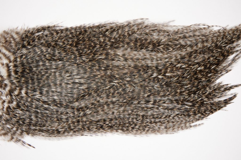 2576 Coq De Leon Dry Fly Hackle,  Gold Grade Rooster Saddle Grizzly