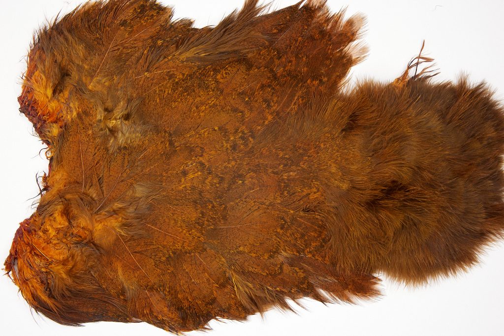 2521 Coq De Leon Dry Fly Hackle,  Chickabou Rooster Saddle Burnt Orange