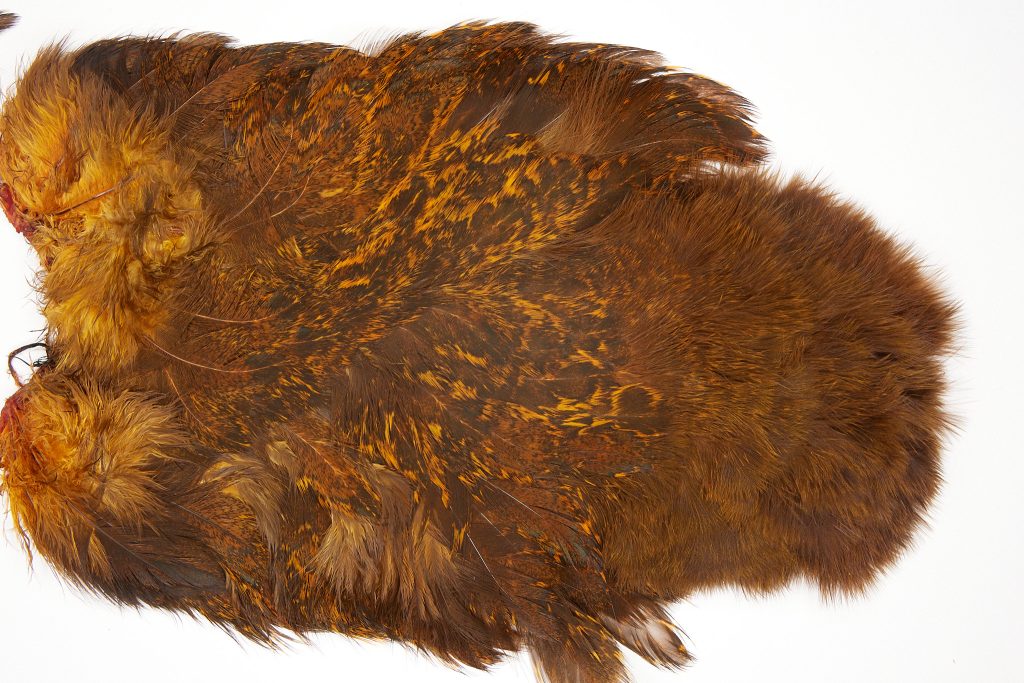 2524 Coq De Leon Dry Fly Hackle,  Chickabou Rooster Saddle Burnt Orange
