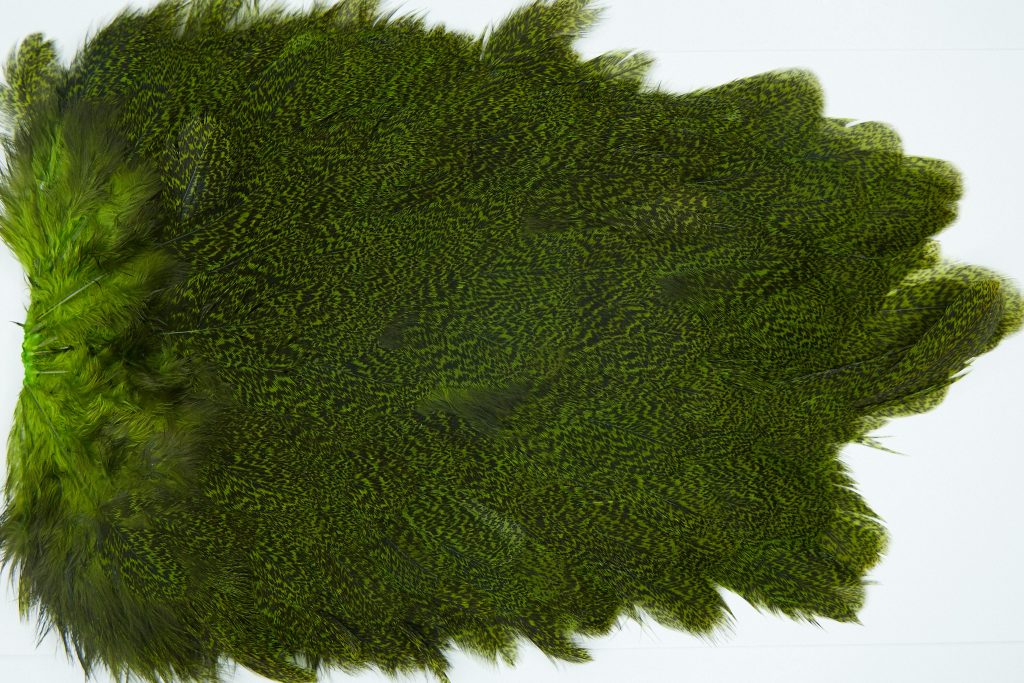 2698 Cog De Leon Hen Saddle Speckled Fl. Green Chartreuse