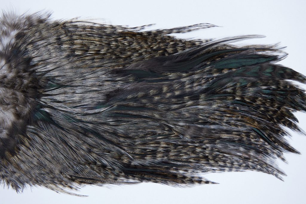 3060 Coq De Leon Dry Fly Hackle,  Bronze Grade Rooster Saddle Grizzly Variant