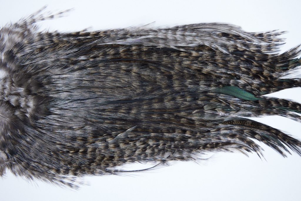 3068 Coq De Leon Dry Fly Hackle,  Bronze Grade Rooster Saddle Grizzly Variant