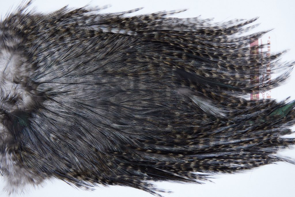 3081 Coq De Leon Dry Fly Hackle,  Bronze Grade Rooster Saddle Grizzly Variant