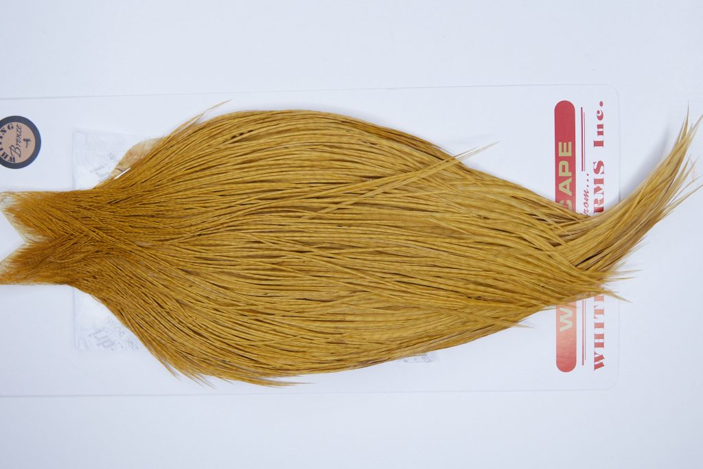 3233 Whiting Dry Fly Hackle, Bronze Grade Rooster Cape March Brown Ties Size 10-22