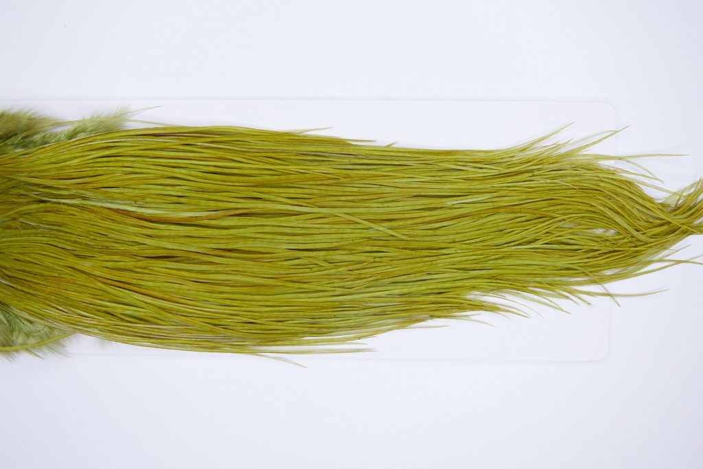 3279 Whiting Dry Fly Hackle, Bronze Grade Rooster Saddle Olive Ties Size 14-16