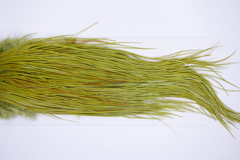 3280 Whiting Dry Fly Hackle, Bronze Grade Rooster Saddle Olive Ties Size 14-16