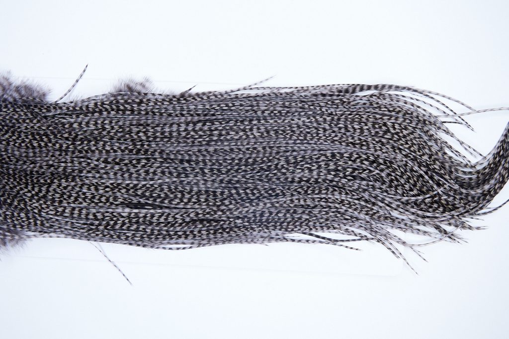 3304 Whiting Dry Fly Hackle, Silver Grade Rooster Saddle Grizzly Medium Dun Ties Size 16-18