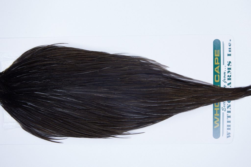 3367 Hebert Dry Fly Hackle, Pro Grade Rooster Cape Black Ties Size 10-22