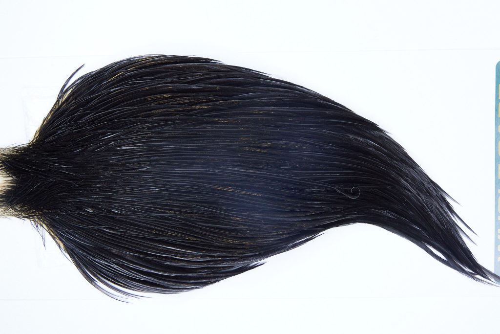 3368 Hebert Dry Fly Hackle, Pro Grade Rooster Cape Black Ties Size 10-22