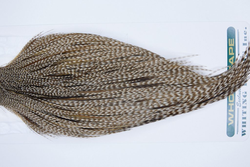 3401 Hebert Dry Fly Hackle, Bronze Grade Rooster Cape Dun Grizzly Ties Size 10-22