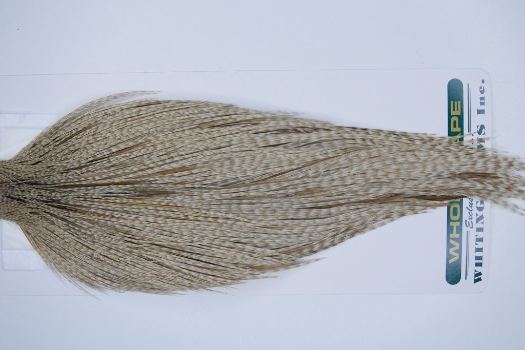 3402 Hebert Dry Fly Hackle, Bronze Grade Rooster Cape Dun Grizzly Ties Size 10-22