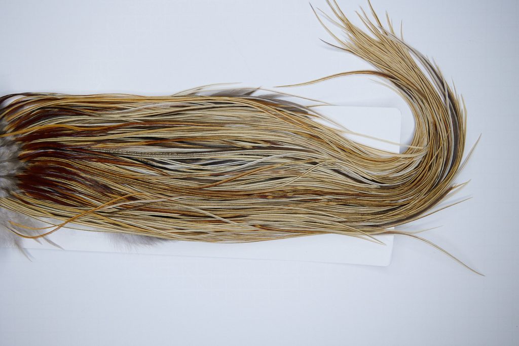 1790 Heritage Dry Fly Hackle, Honey Dun #1 Grade Rooster Saddle, Ties Sizes 14-18