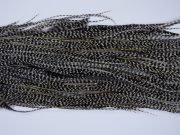 1948 Heritage Dry Fly Hackle, 2 Grade Rooster Saddle Grizzly Variant Ties Size 14-16