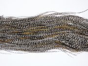 1958 Heritage Dry Fly Hackle, 2 Grade Rooster Saddle Grizzly Variant Ties Size 12-14