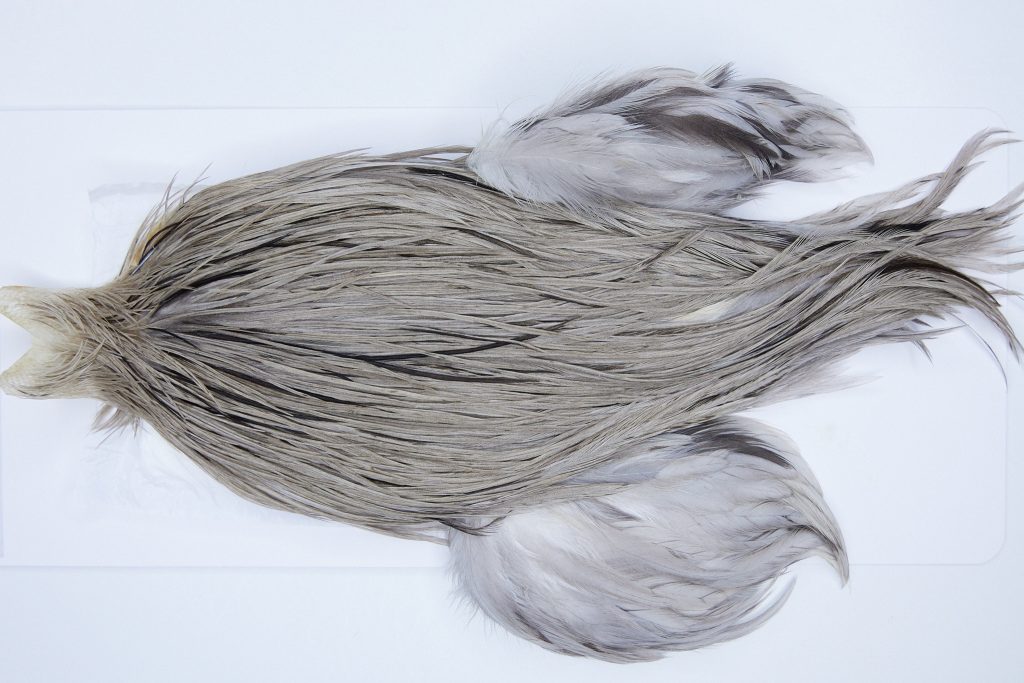 3540 Beaverkill Dry Fly Hackle, Rooster Cape Light Grey Dun Ties Size 10-18