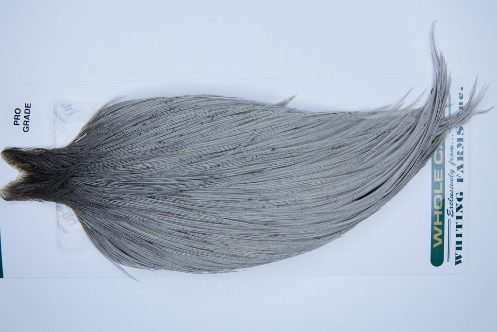 3624 Hebert Dry Fly Hackle, Pro Grade Rooster Cape Light Grey Dun Ties Size 10-20