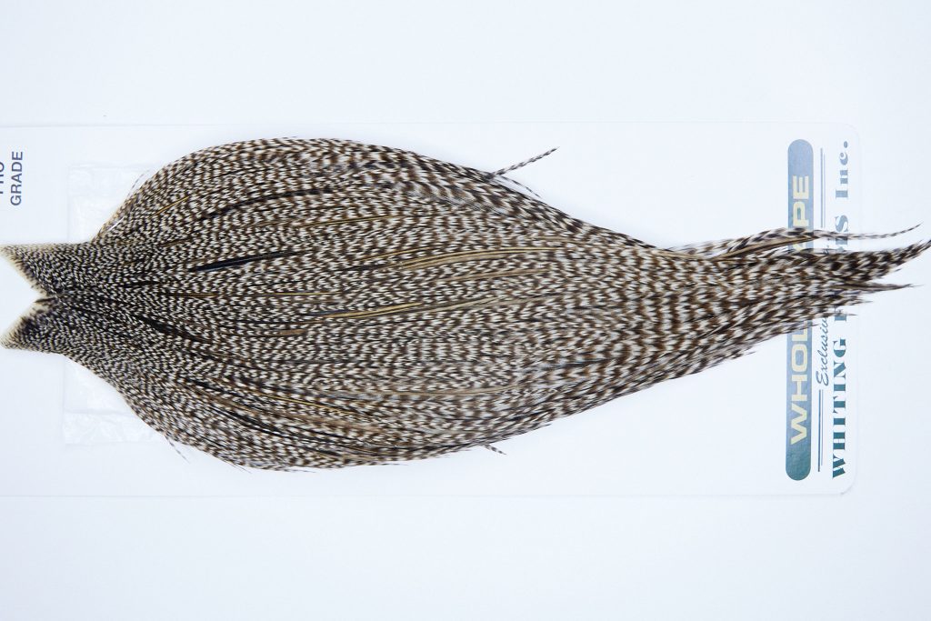 3637 Hebert Dry Fly Hackle, Pro Grade Rooster Cape Dun Grizzly Ties Size 10-22