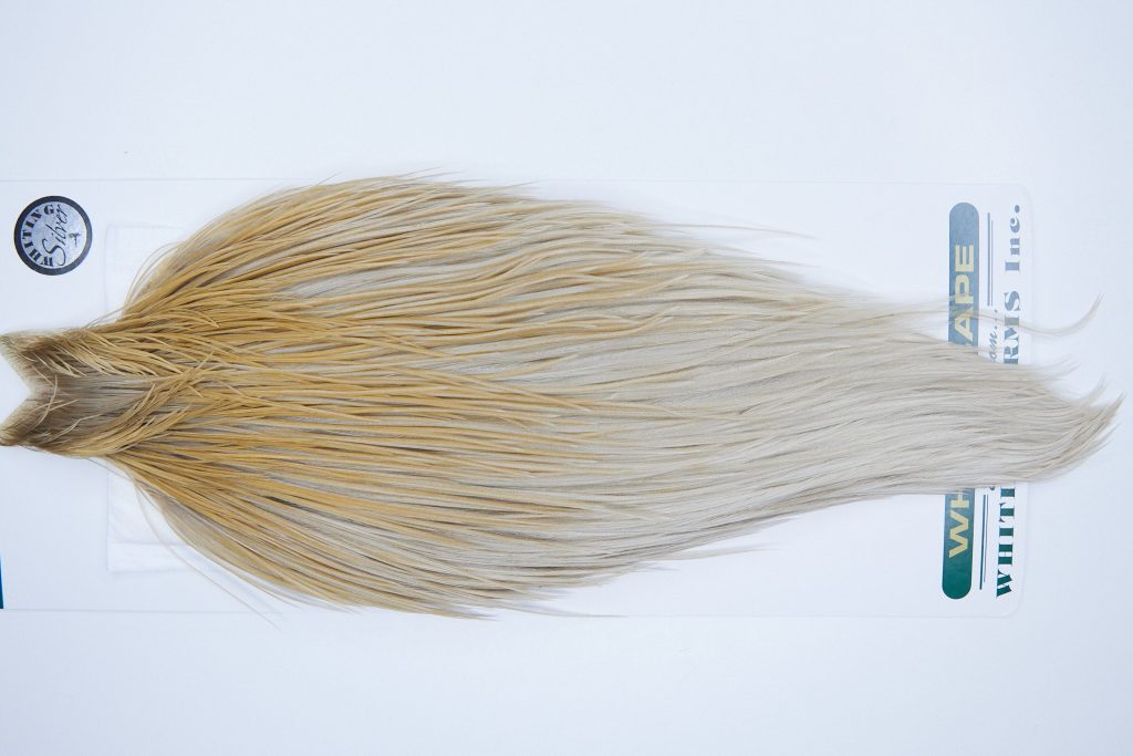 3664 Hebert Dry Fly Hackle, Silver Grade Rooster Cape Light Ginger Dun Ties Size 8-22