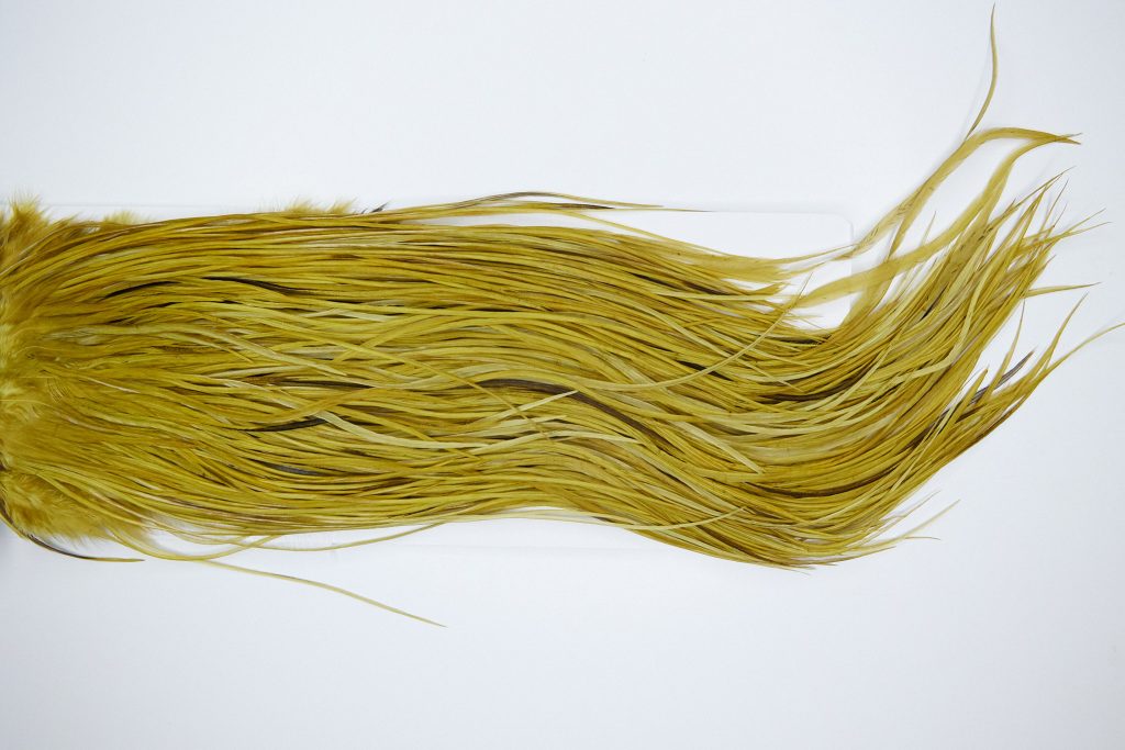 3720 Whiting Dry Fly Hackle, Bronze Grade Rooster Saddle Dark Olive Ties Size 14