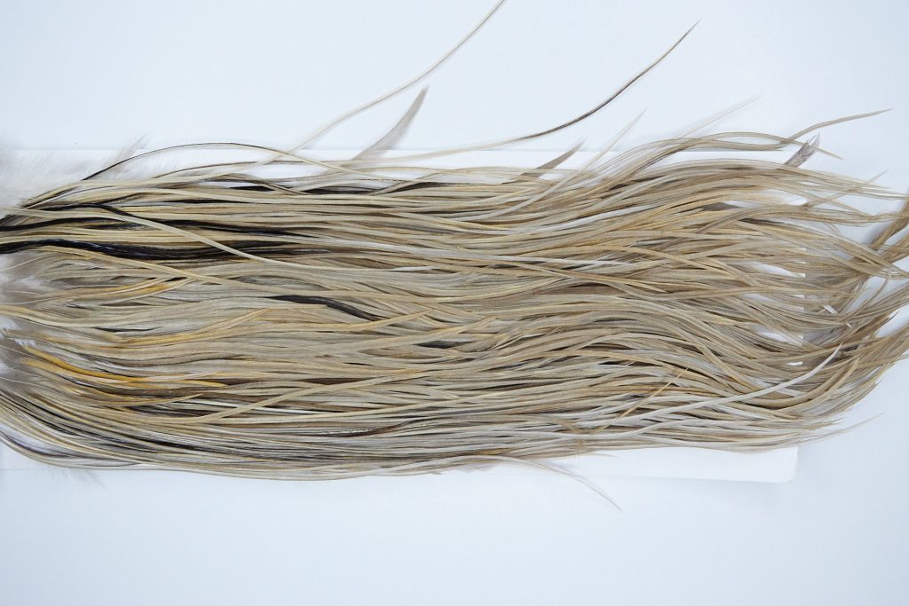 3737 Heritage Dry Fly Hackle, 2 Grade Rooster Saddle Heritage Dry Fly Hackle, Dun Ties Size 12-14