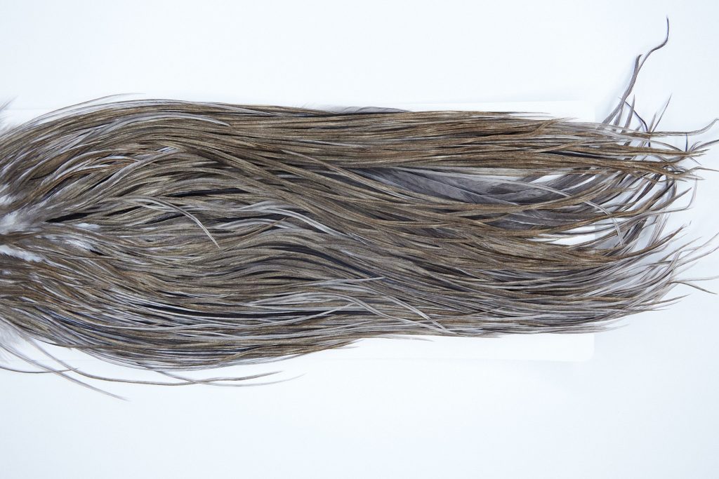 3738 Heritage Dry Fly Hackle, 2 Grade Rooster Saddle Heritage Dry Fly Hackle, Dun Ties Size 12-14