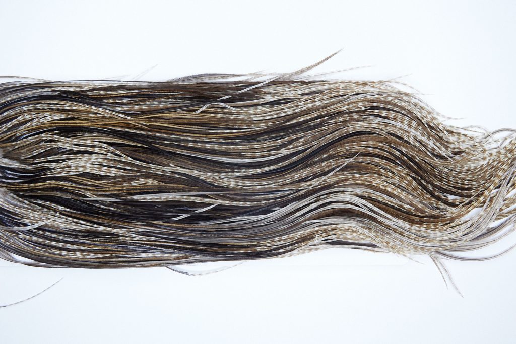 3769 Heritage Dry Fly Hackle, 1 Grade Rooster Saddle Dun Grizzly Ties Size 12-14