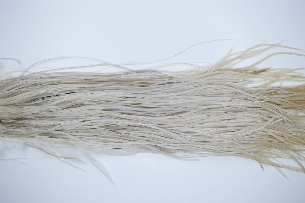 3774 Heritage Dry Fly Hackle, 1 Grade Rooster Saddle Heritage Dry Fly Hackle, Dun Ties Size 12-14