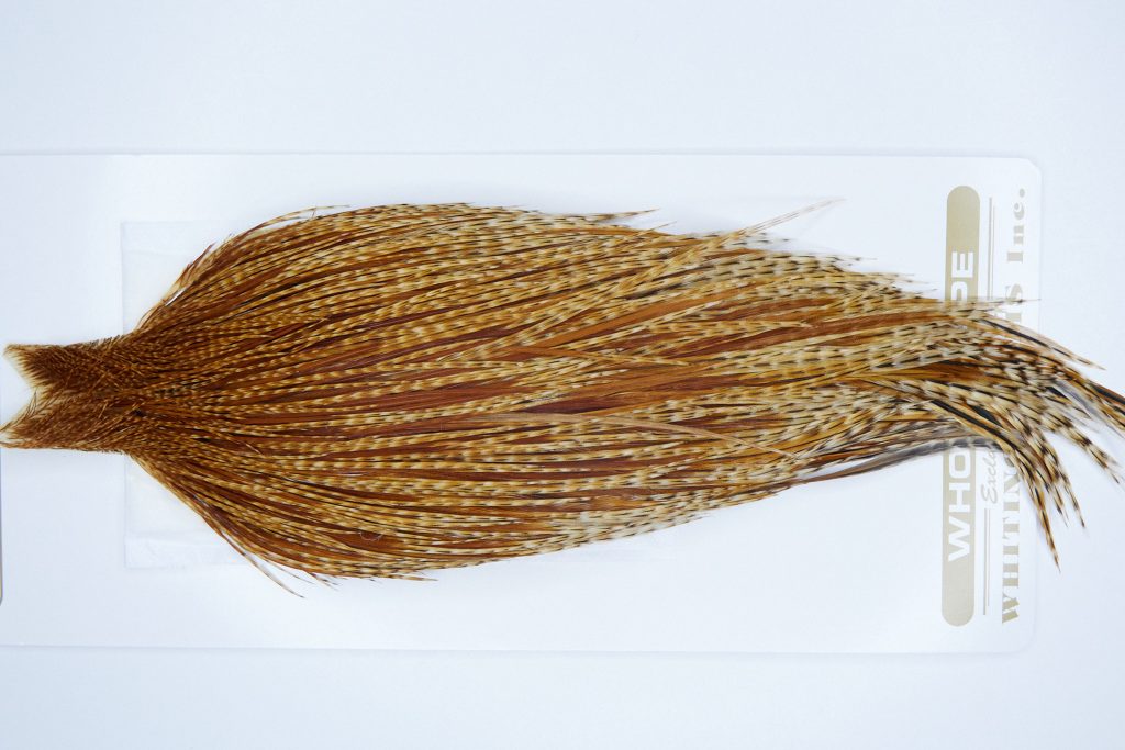 3849 Heritage Dry Fly Hackle, 2 Grade Rooster Cape Barred Ginger Ties Size 8-24