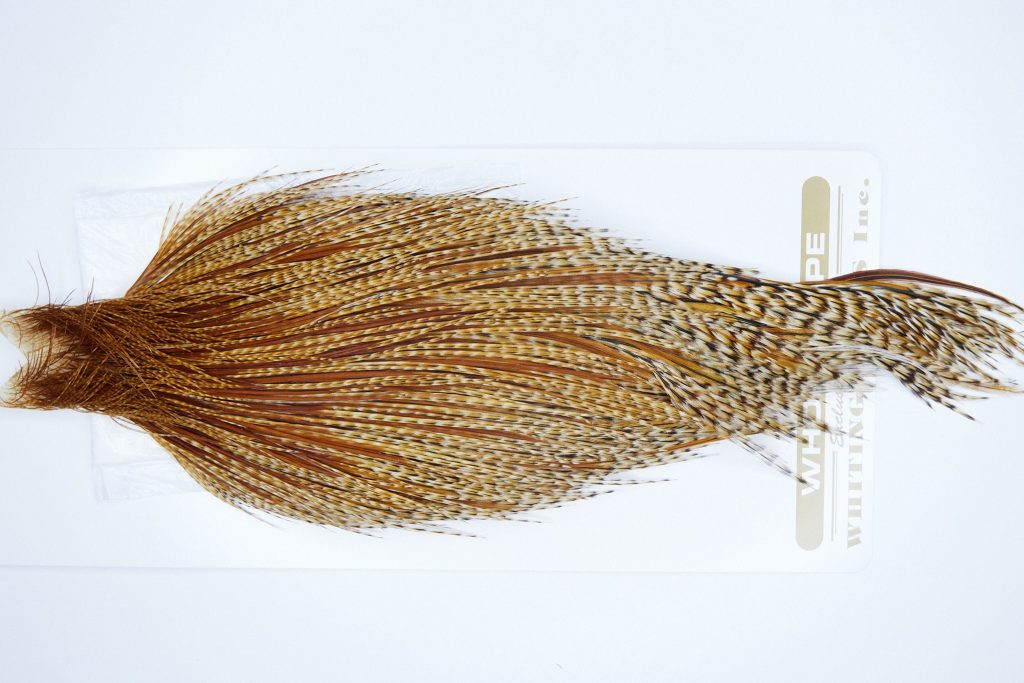 3856 Heritage Dry Fly Hackle, 1 Grade Rooster Cape Barred Ginger Ties Size 10-22