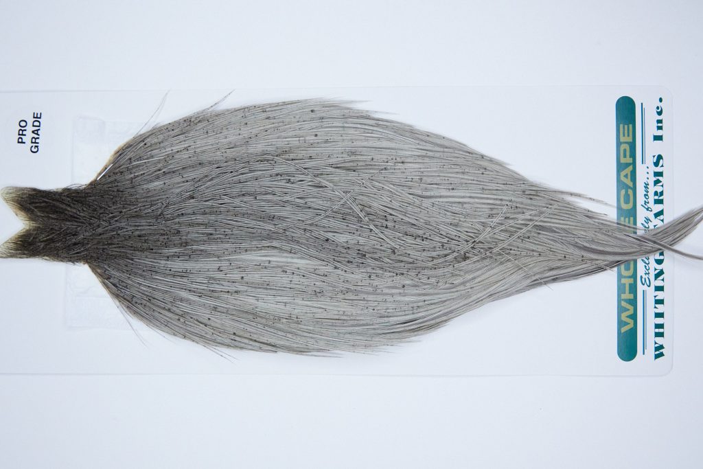3871 Hebert Dry Fly Hackle, Pro Grade Rooster Cape Light Grey Dun Ties Size 8-20