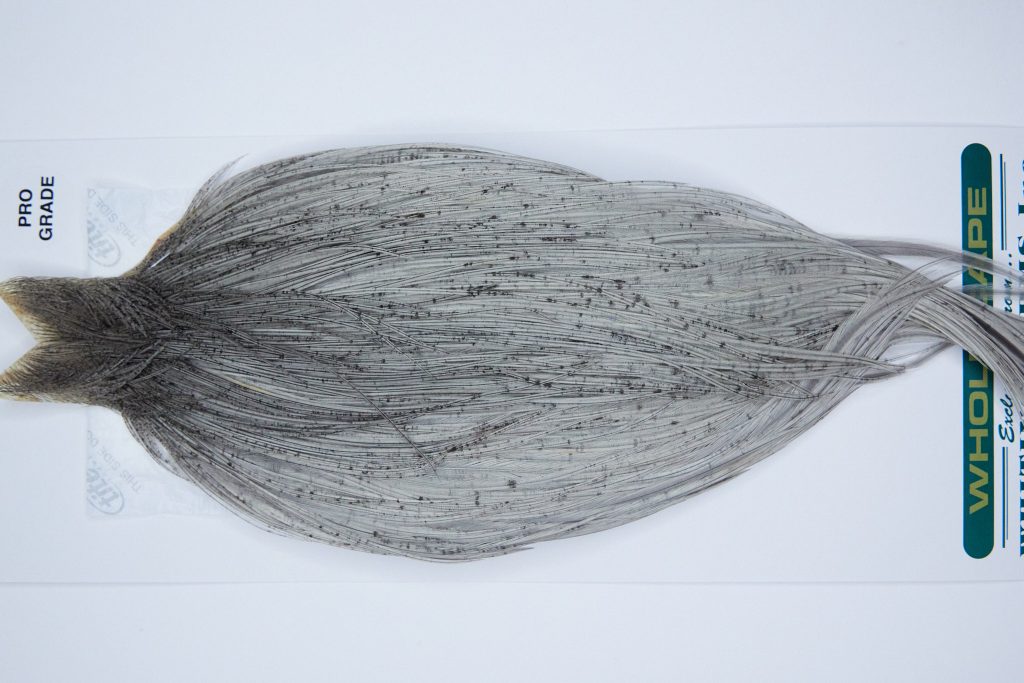 3872 Hebert Dry Fly Hackle, Pro Grade Rooster Cape Light Grey Dun Ties Size 10-22