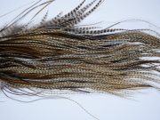 3946 Hebert Dry Fly Hackle, Pro Grade Rooster Saddle Dun Grizzly Ties Size 16-18